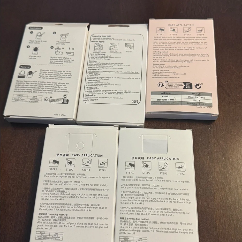 Bundle of Press-On Nails Set - Pink & Nude Decorative Designs - Picture 2 of 2